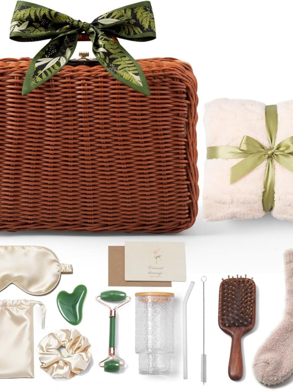 Self Care Spa Gift Set with Woven Basket(1 Pack)